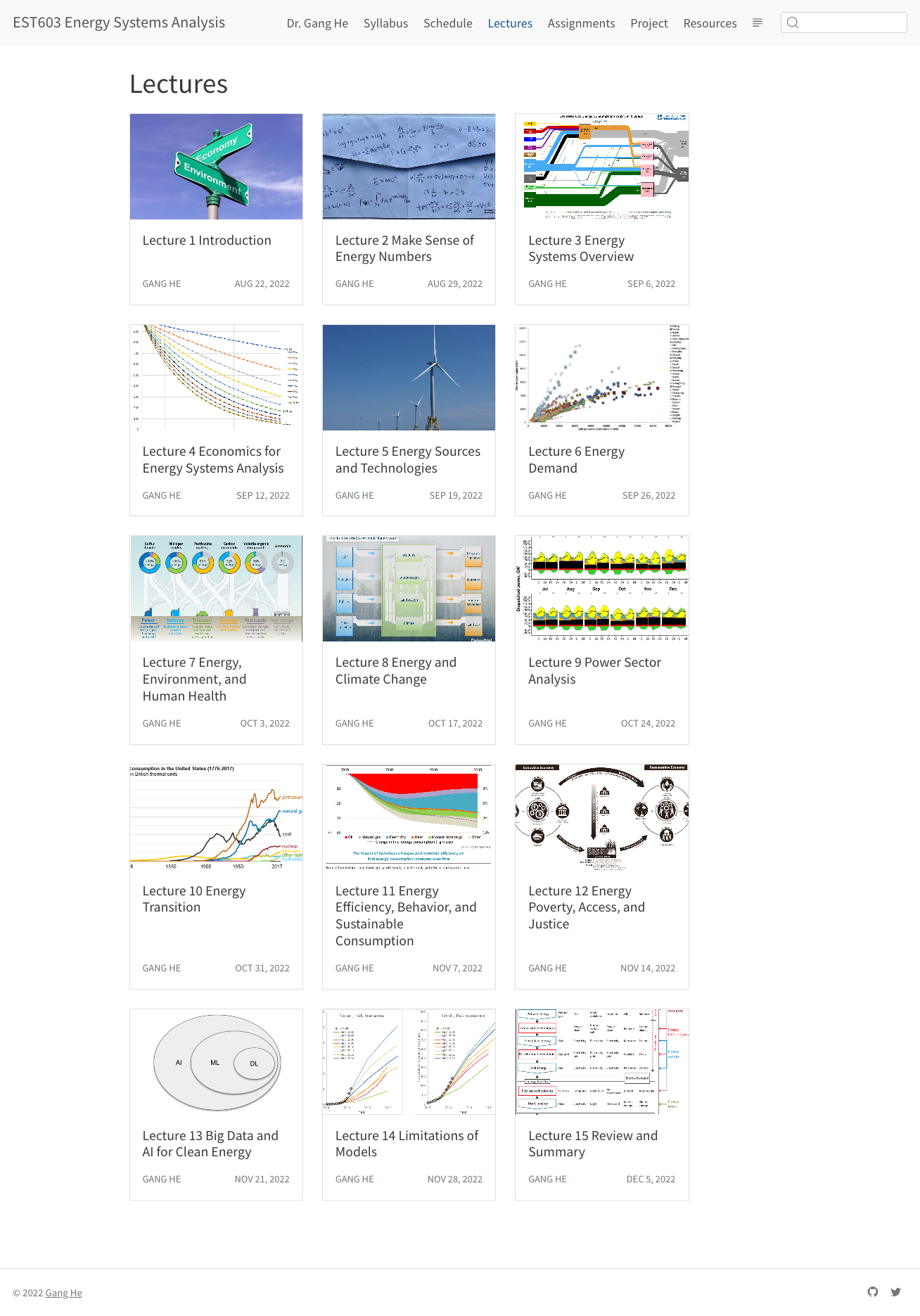 Energy Systems Analysis - Lectures